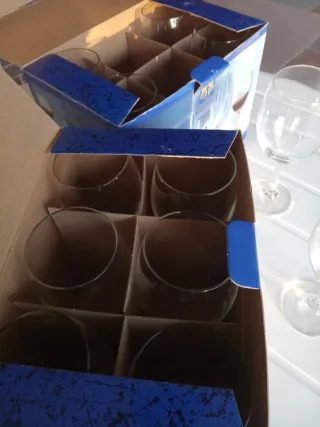 12 Copas de Vino de Cristal