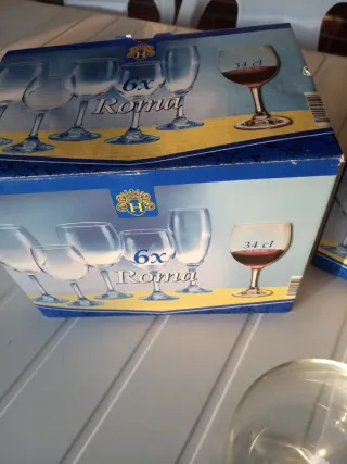 12 Copas de Vino de Cristal