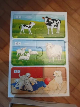Puzzle infantil números y animales 3-7 años