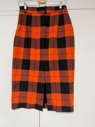 Falda Zara Midi Tubo Cuadros