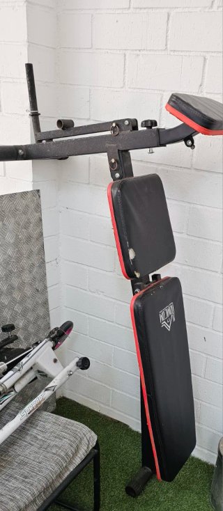 Banco de pesas para abdominales y bíceps