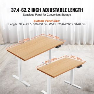 Marco de Escritorio Elevable, Altura Ajustable de 70-117 cm y Longitud de 95-158 cm, Patas de Escritorio Eléctrico de Pie, Base de Estación de Trabajo Ergonómica DIY para Hogar y Oficina (Solo Mar...