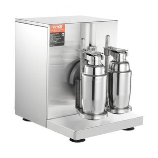 Máquina de Hacer Batidos, Máquina de Agitador de Té de Leche Comercial de 120W, Máquina Mezcladora de Batidos de Doble Cabezal, Licuadora de Batidos Ajustable de 0-180s, con Taza de Acero Inoxidab...