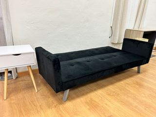 Sofá Cama Negro Terciopelo de 3 plazas