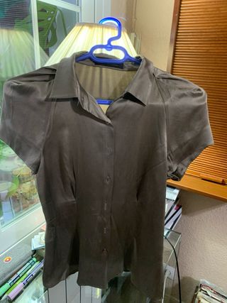 Blusa seda Carolina Herrera marrón