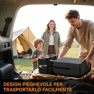 Carro De Jardín De Carga Máx 70Kg Con 4 Ruedas, Carro De Playa Plegable De Acero Y Tela Oxford Con Asa Telescópica Regulable, Para Jardín Camping, 108X55 Cm, Gris