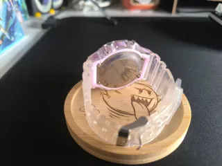 Reloj Digital Morado Transparente