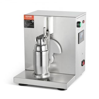 Máquina de Hacer Batidos, Máquina de Agitador de Té de Leche Comercial de 120W, Máquina Mezcladora de Batidos de Cabeza Única, Licuadora de Batidos Ajustable de 0-180s, con Taza de Acero Inoxidabl...