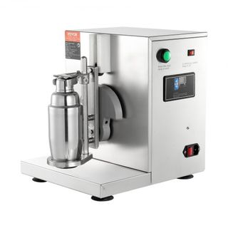 Máquina de Hacer Batidos, Máquina de Agitador de Té de Leche Comercial de 120W, Máquina Mezcladora de Batidos de Cabeza Única, Licuadora de Batidos Ajustable de 0-180s, con Taza de Acero Inoxidabl...