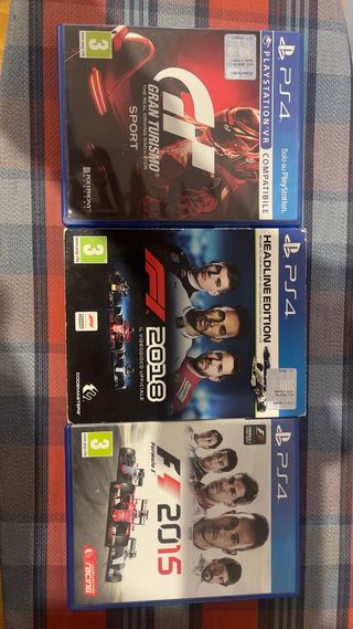 PS4 Juegos: Gran Turismo Sport, F1 2018, F1 2015