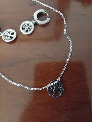 Set collana e orecchini albero vita