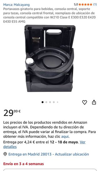 Portavasos giratorio para bebidas, consola central