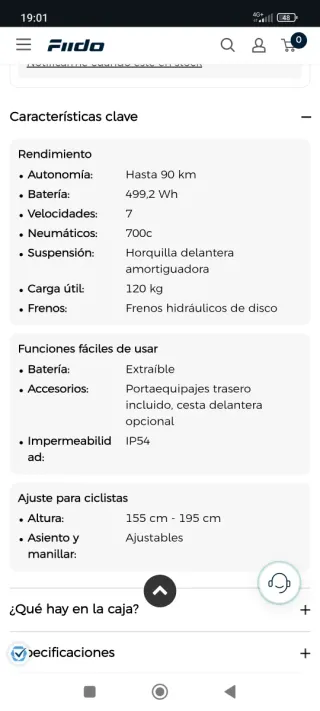 Bicicleta Eléctrica Urbana Fiido