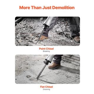 Martillo Demoledor de Concreto 2200W Martillo Eléctrico 2 Puntas de Cincel