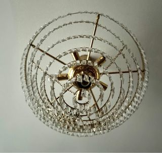 Lámpara de techo de cristal dorada