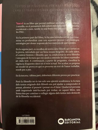 Libro Noesi Textos de filosofia per a les PAU 2023
