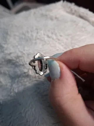 Anillo Plata Ley Vintage Cristal Rojo Talla 16