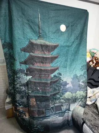 Cortina Decorativa Pagoda Japonesa Luna