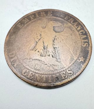 Moneda Antigua Napoleón III Emperador 1855