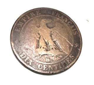 Moneda Antigua Napoleón III Emperador 1855