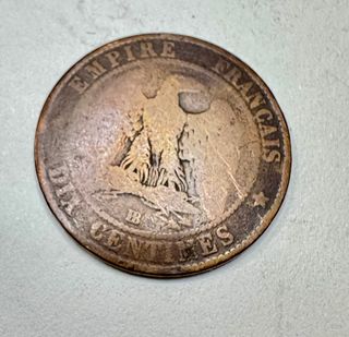 Moneda Antigua Napoleón III Emperador 1855