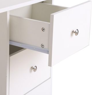 Escritorio Porta PC para Habitación y Oficina con Cajonera y Estantes de Almacenamiento en Madera 120X49X72Cm Blanco