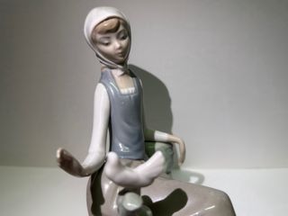 Figura Lladró Muchacha con Paloma 1015 Vintage