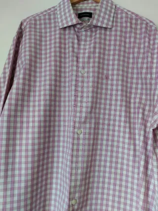 Camisa cuadros Pedro del Hierro rosa y blanca