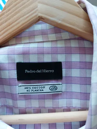 Camisa cuadros Pedro del Hierro rosa y blanca