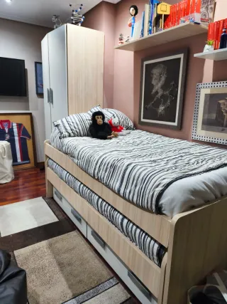 Cama nido con cajones y armario