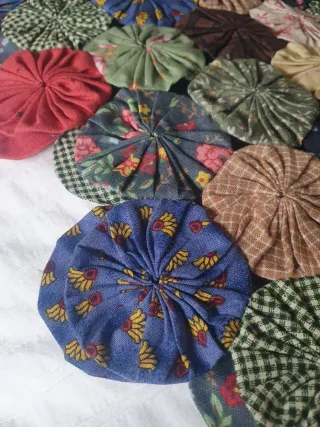 Colcha algodón piezas yo-yo