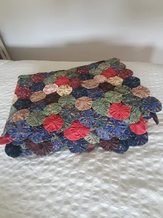 Colcha algodón piezas yo-yo
