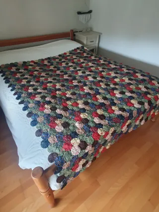 Colcha algodón piezas yo-yo