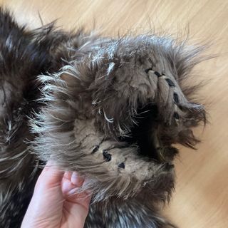 Abrigo de piel natural de zorro plateado