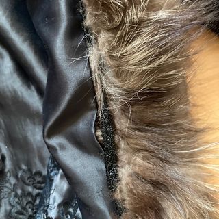 Abrigo de piel natural de zorro plateado