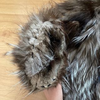 Abrigo de piel natural de zorro plateado