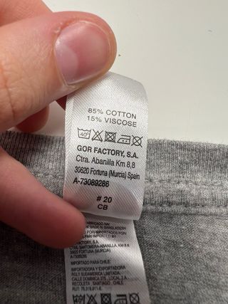 Camiseta gris hombre talla S