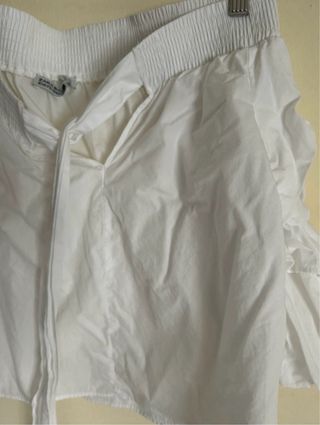 Blusa Zara volantes blanca