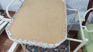 Carrito camarera vintage mimbre y metal