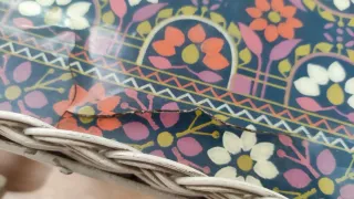 Carrito camarera vintage mimbre y metal