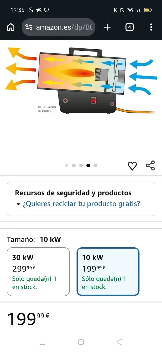 Calentador cañón propano negro