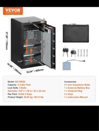 : Caja Fuerte VEVOR SS-700DZ