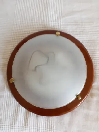 Aplique de techo madera y cristal