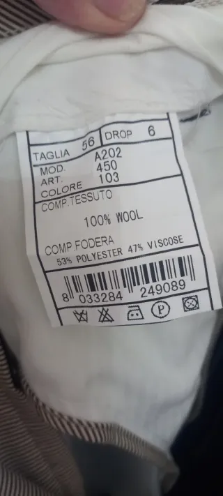 Completo uomo righe blu e nere