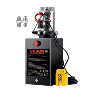 Bomba Hidráulica, Unidad de Potencia Hidráulica de 15 Cuartos, Bomba de Remolque de Doble Acción, Tasa de Flujo de 0.91 GPM, Presión Máxima de Alivio de 3200 PSI, Bomba Hidráulica de CC 12V para E...