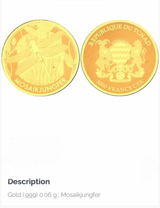 Lote de due monete Moneta Oro libelula e re Karl