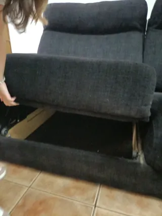 Sofá 3 plazas tela Negro