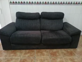 Sofá 3 plazas tela Negro
