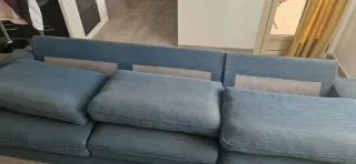 Sofá modular 3 plazas azul/gris