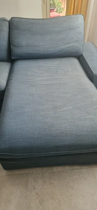 Sofá modular 3 plazas azul/gris